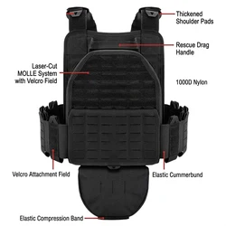 Chaleco táctico 6094 corte láser desmontaje rápido para airsoft