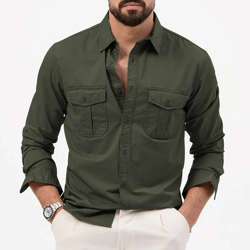 Camisa manga larga táctica multibolsillo