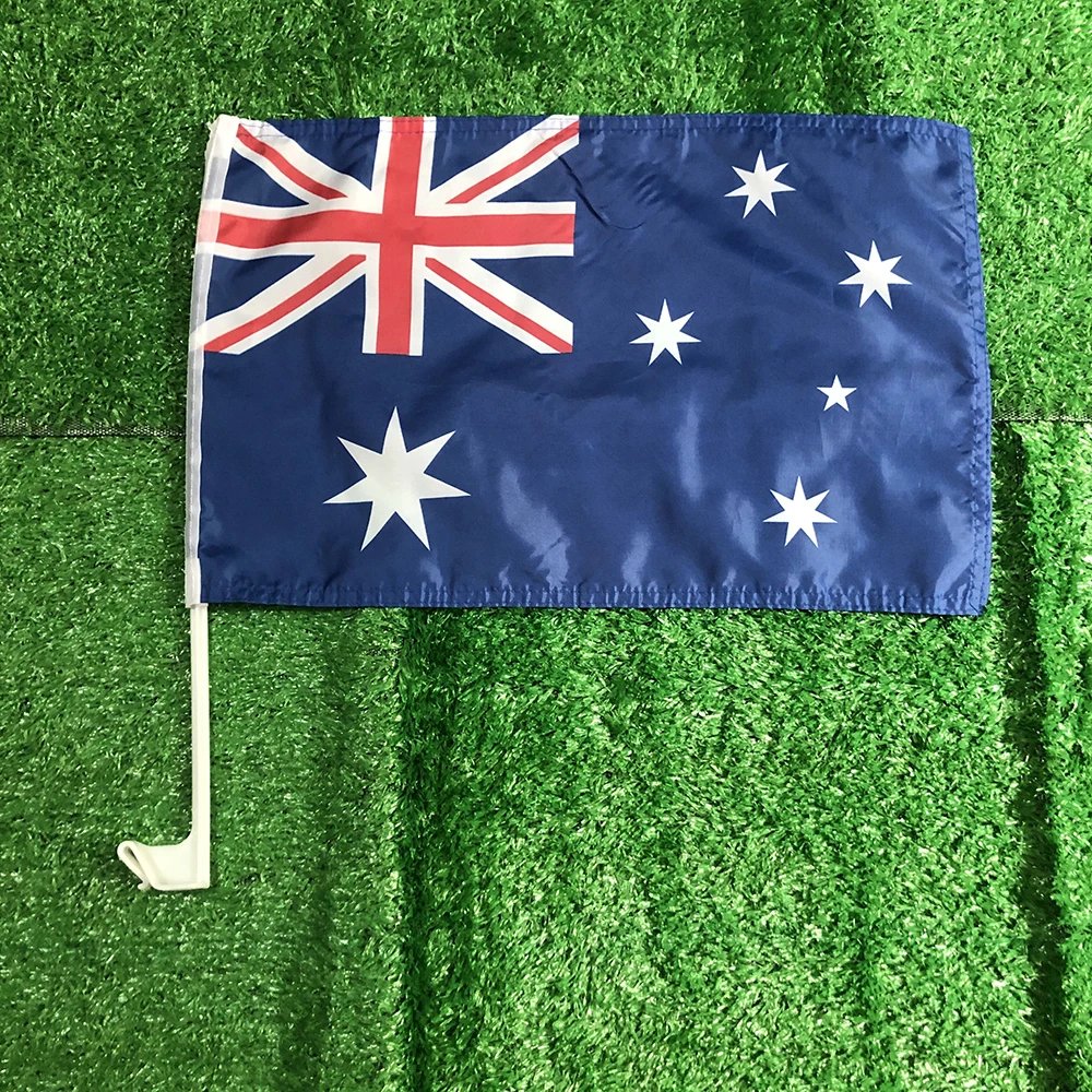 Bandera de coche de Australia en ventana con asta de plástico