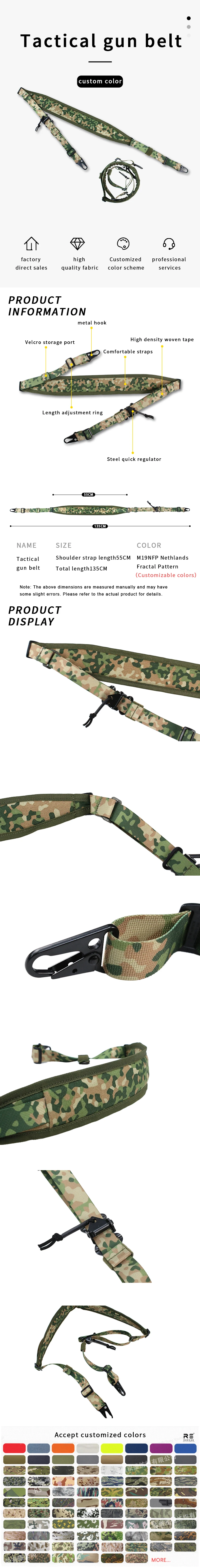 Bandolera táctica en nylon 500D con camuflaje Nederlandse Camo y correa de ajuste rápido