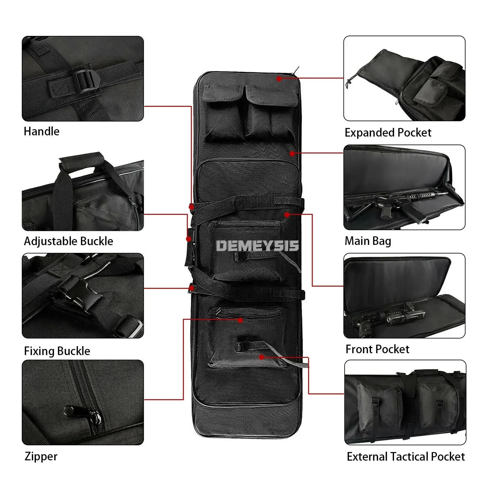 Funda táctica para rifle Airsoft y Paintball – Bolsa de transporte resistente - imagen 4