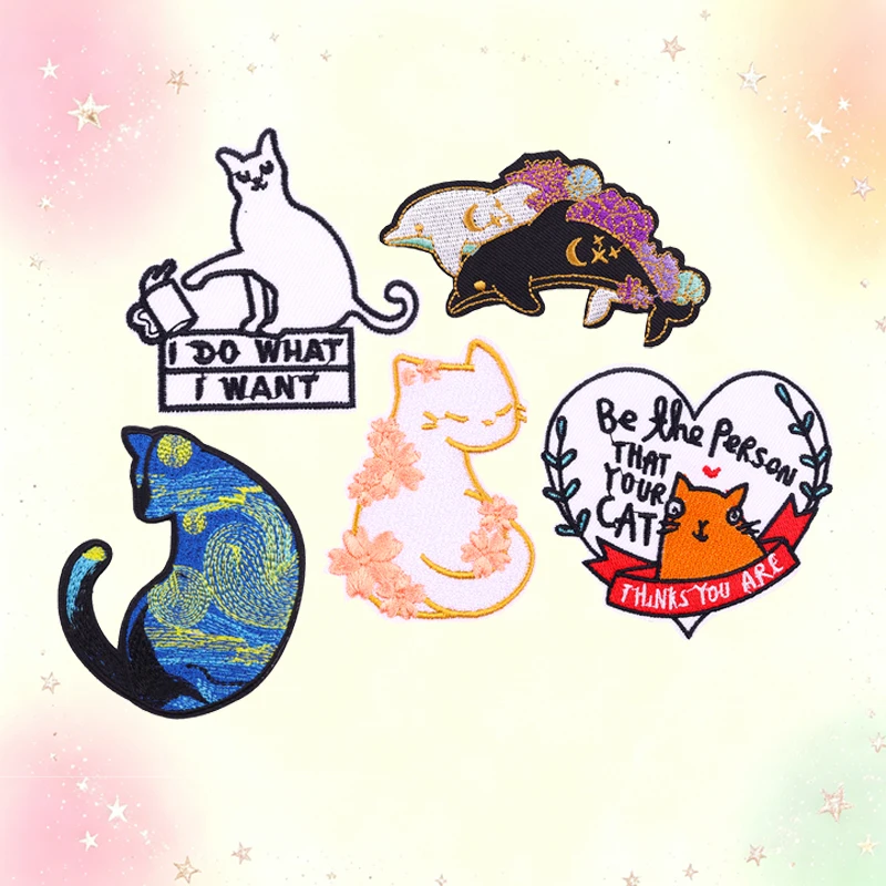Parches termoadhesivos bordados animales, gatos y patos para ropa - imagen 4