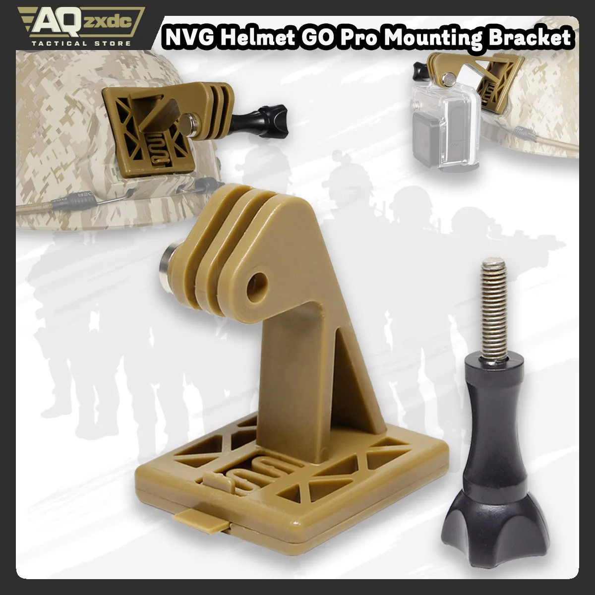 AQzxdc Base de montaje para casco NVG con soporte de camara de accion