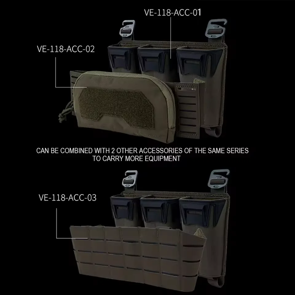 Triple portacargadores táctico MOLLE para chaleco y cinturón - imagen 3