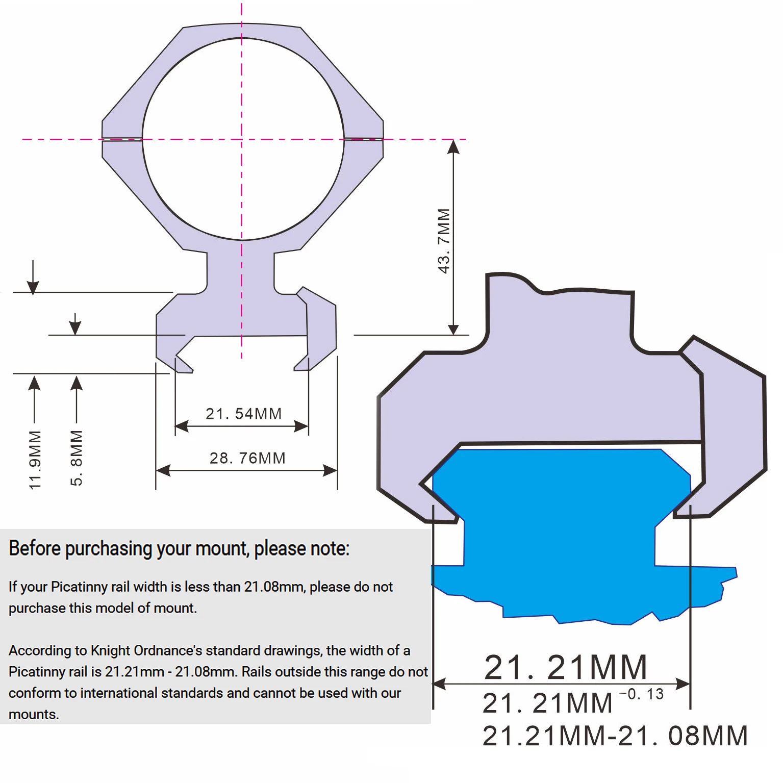SKWoptics Anillos Picatinny AR15 para montaje de óptica - imagen 2
