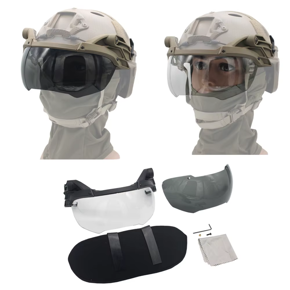 Casco táctico ajustable gafas abatibles Airsoft Paintball