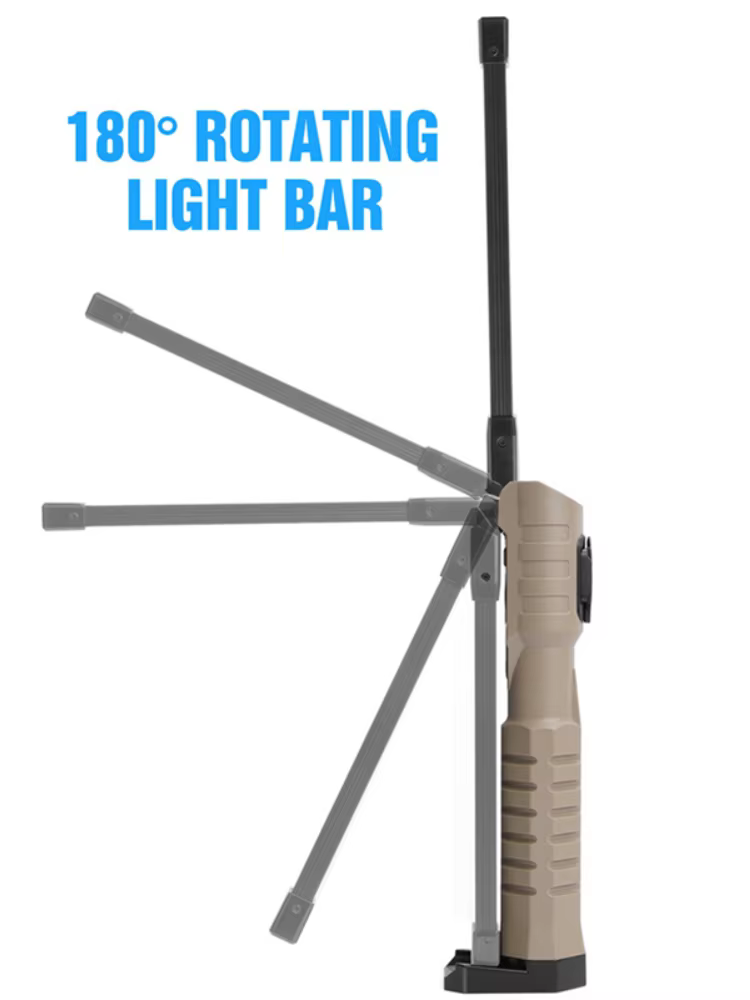 Lámpara de trabajo LED plegable táctica con imán y ángulo ajustable