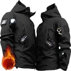 Chaqueta táctica bomber impermeable de invierno capucha multibolsillos