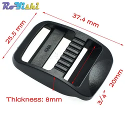 Hebilla regulable negra para correas de mochila táctica