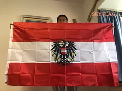 Bandera SKY de Austria con águila y escudo, poliéster impreso