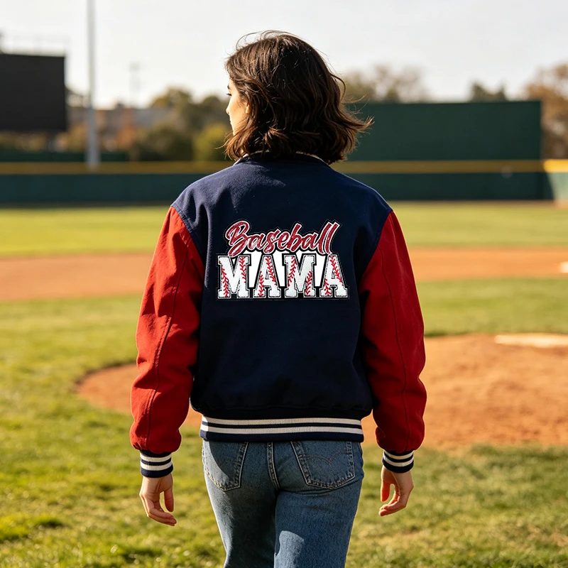Parche termoadhesivo lentejuelas mamá béisbol para chaquetas - imagen 4