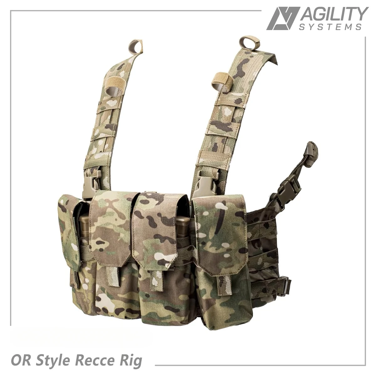 Colgador de pecho táctico ligero 500D Cordura MOLLE camouflage