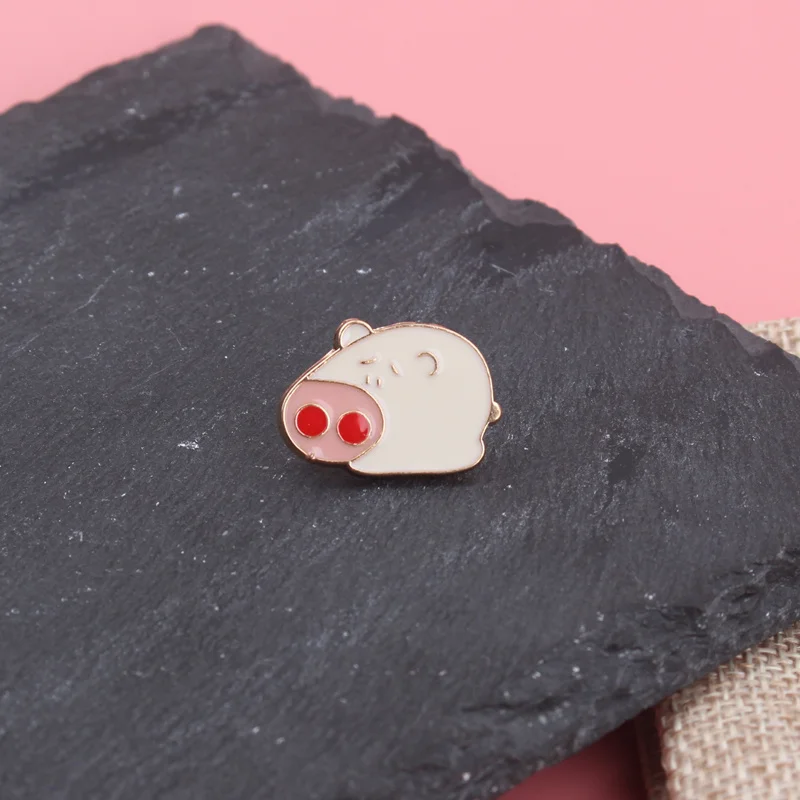 Broche vintage de cerdo dibujos animados de aleación para hombre