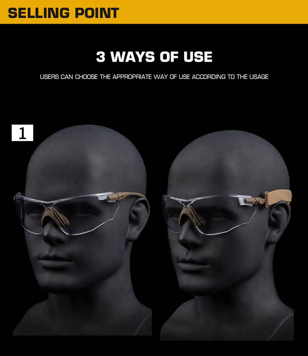 Gafas con estética táctica