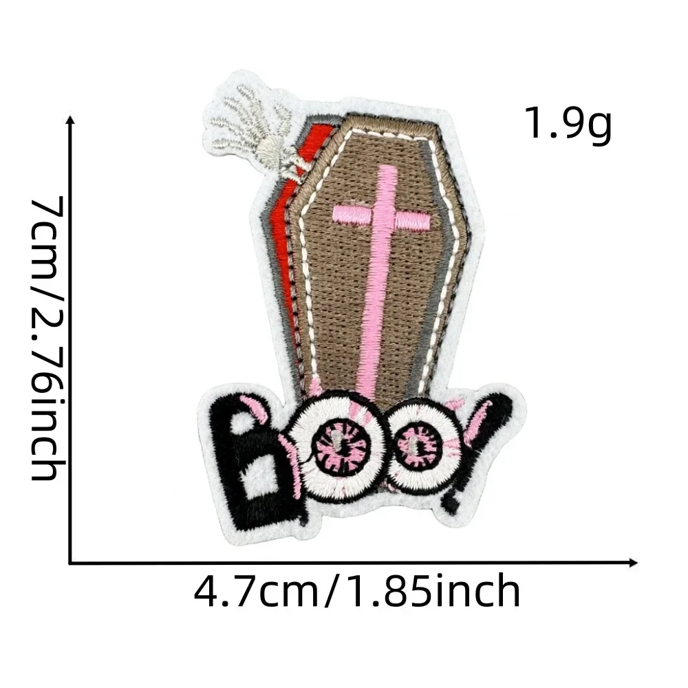 Parche bordado termoadhesivo calavera rosa Halloween para niñas - imagen 3