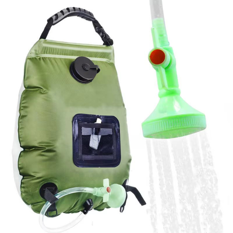 Bolsa ducha solar portátil 20L para camping con manguera extraíble