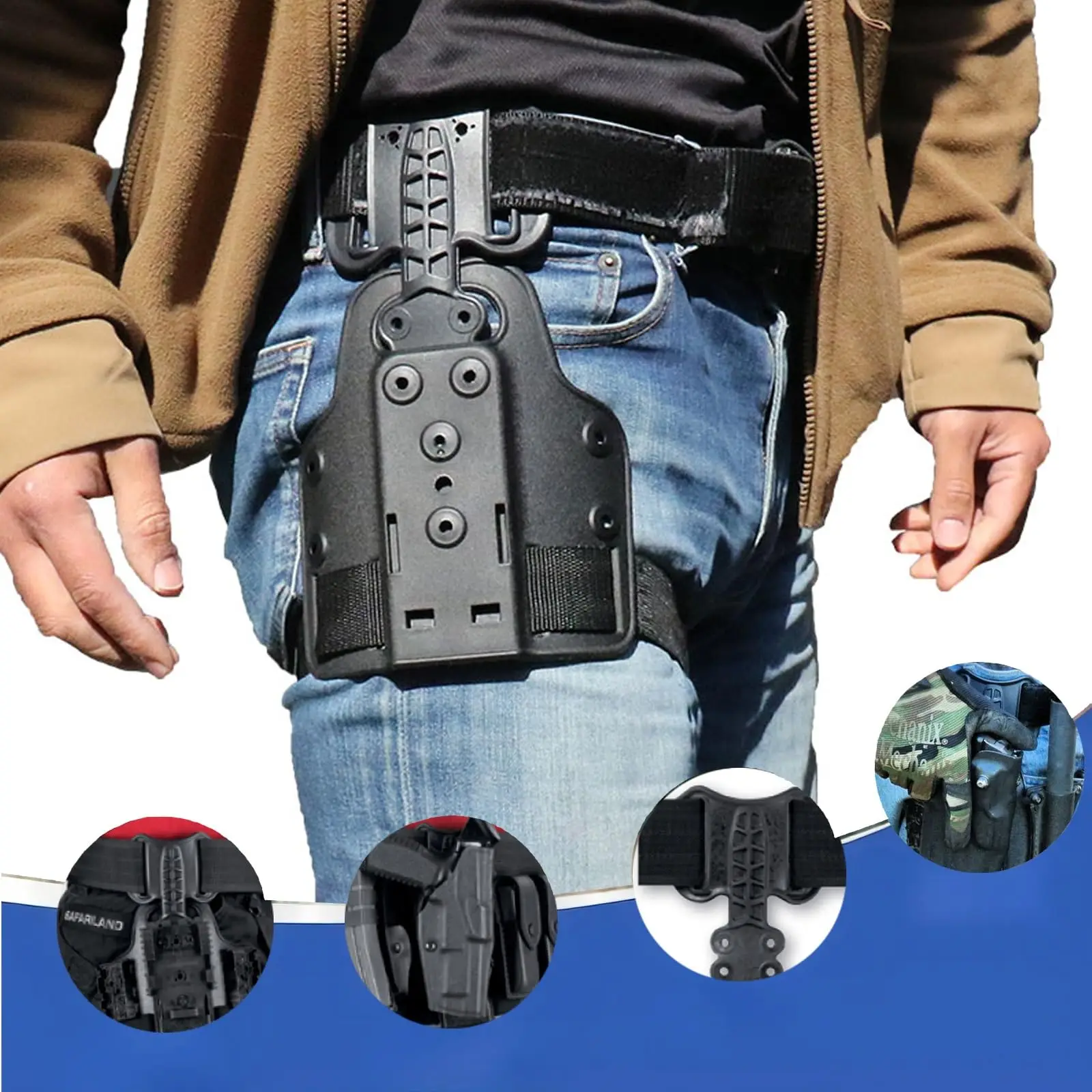 Plataforma táctica de pierna con panel MOLLE universal ajustable - imagen 3