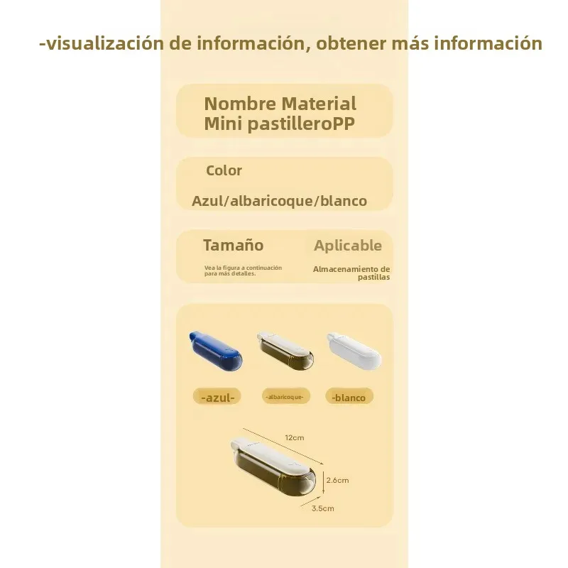 Pastillero portátil organizador de pastillas con compartimentos - imagen 3