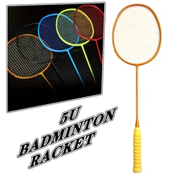 Raqueta bádminton fibra de carbono ligera con protector adhesivo