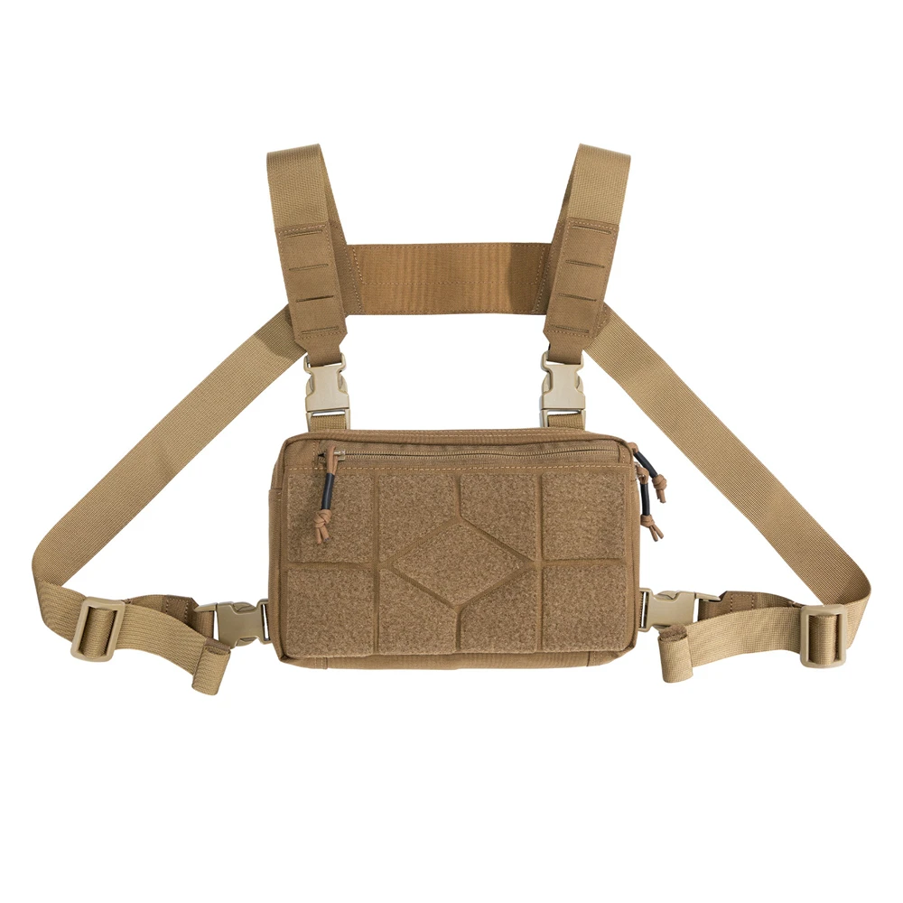 Chaleco táctico MOLLE con arnés y porta-radio airsoft caza - imagen 4