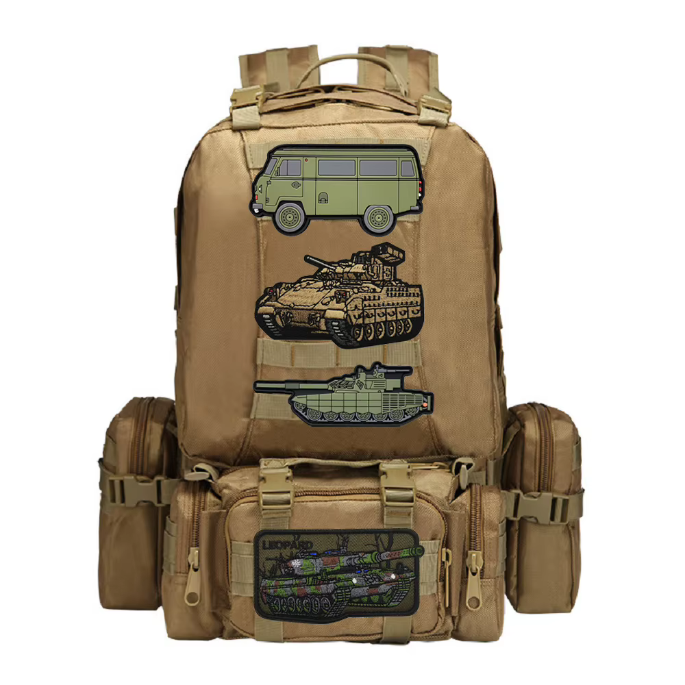 Parche táctico PVC goma vehículo blindado tipo tanque para mochila - imagen 4