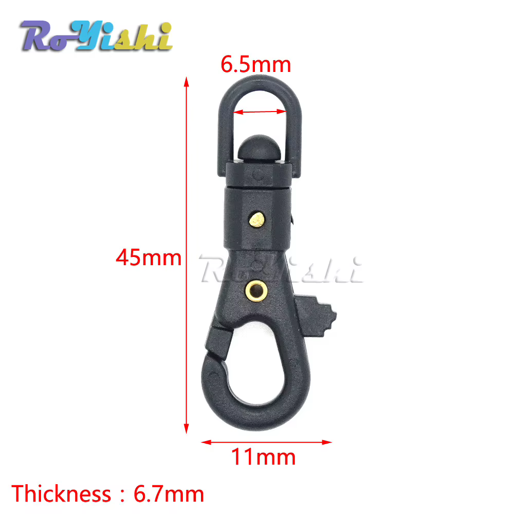 Gancho Paracord giratorio negro – Ajuste rápido táctico - imagen 3