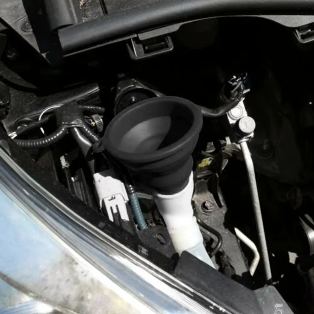 Embudo de silicona para aceite y líquidos del motor, plegable