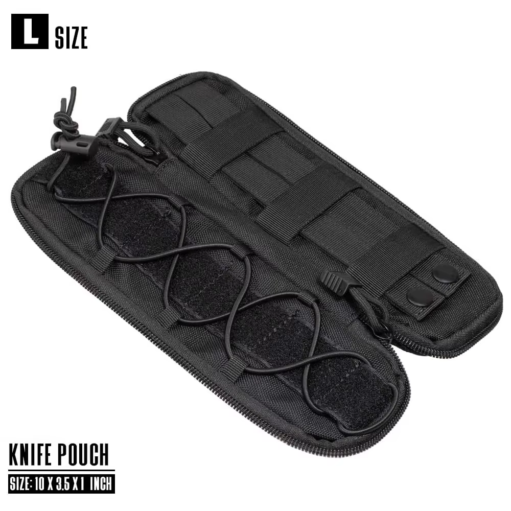 Funda táctica cuchillo nylon EDC con soporte linterna para caza y tiro - imagen 4