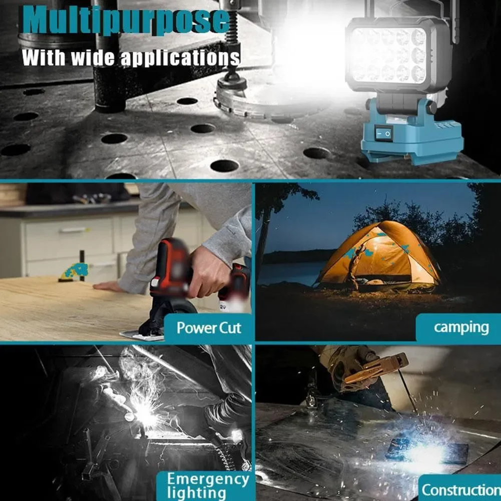 Lámpara de trabajo LED portátil USB Dewalt/Makita/Milwaukee - imagen 4