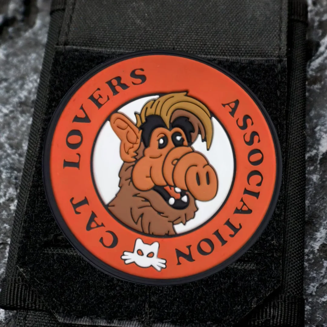 Parche táctico gato PVC – insignia moral con velcro para mochila - imagen 2