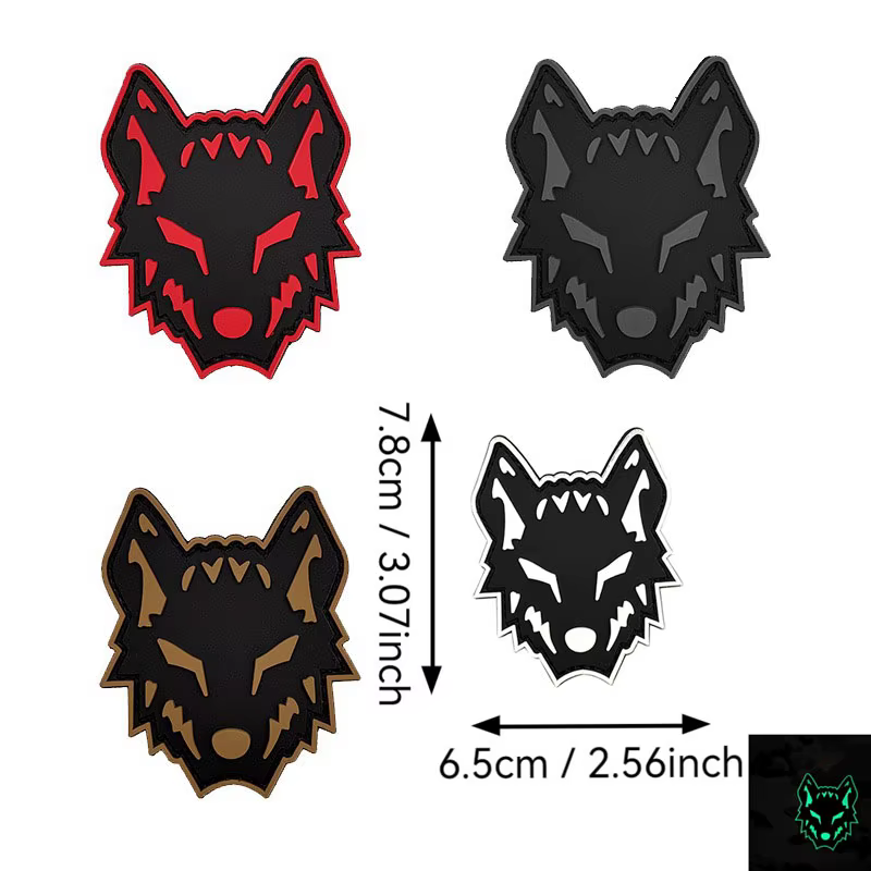 Parche 3D Cabeza de Lobo Táctica