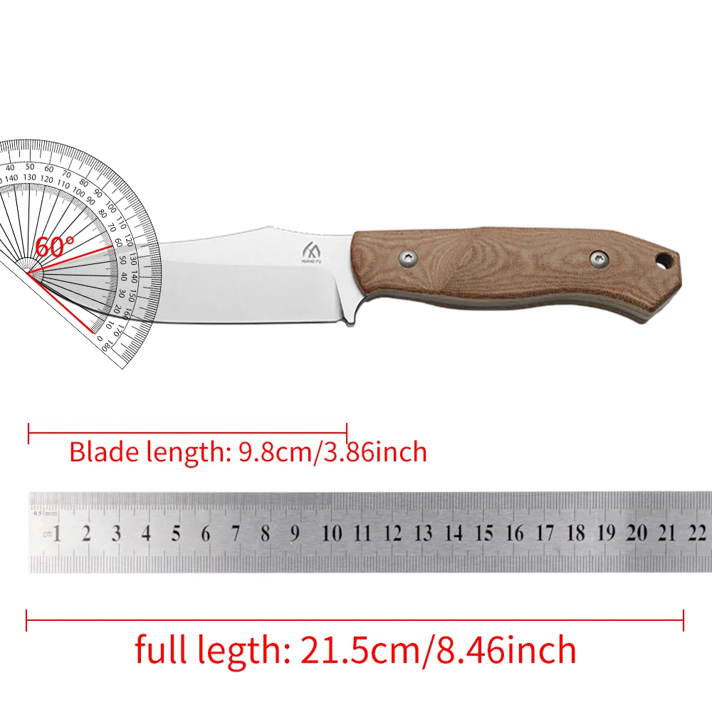 Cuchillo táctico de hoja fija con mango G10 y funda - imagen 3