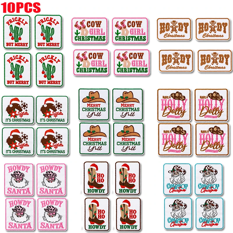 Parches termoadhesivos navideños con letras estilo vaquero del Oeste - imagen 4