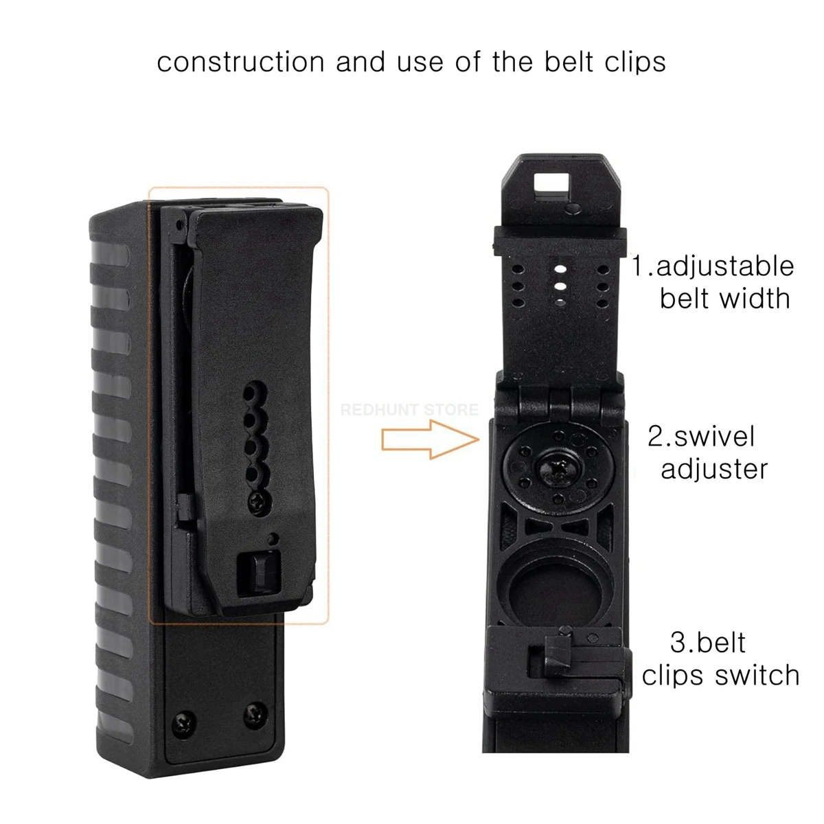 Funda MOLLE soporte bastón telescópico con rotación 360°