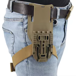 VULPO Correa de muslo táctica con funda QLS para Glock/1911/P226