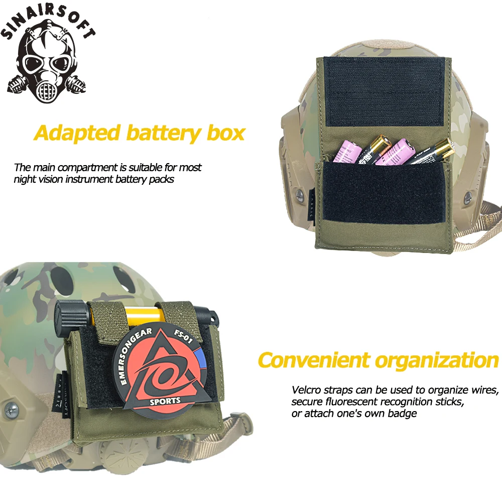 SINAIRSOFT Bolsa táctica casco MOLLE extraíble con contrapeso NVG - imagen 3