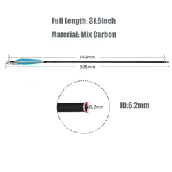 Flechas carbono plumas reales arco recurvo – Caza