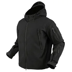 Chaqueta softshell táctica impermeable con capucha MOLLE