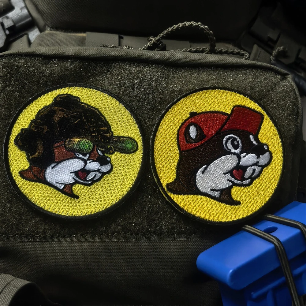Parche bordado mapache de Texas para ropa y mochilas tácticas