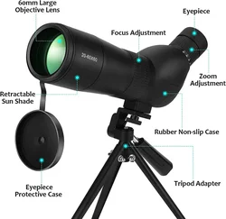 Monocular 20-60x60 Bak4 impermeable observación aves naturaleza