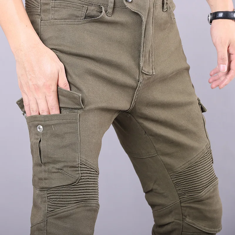 Pantalones cargo tácticos mezclilla hombre – protectores rodilla - imagen 3