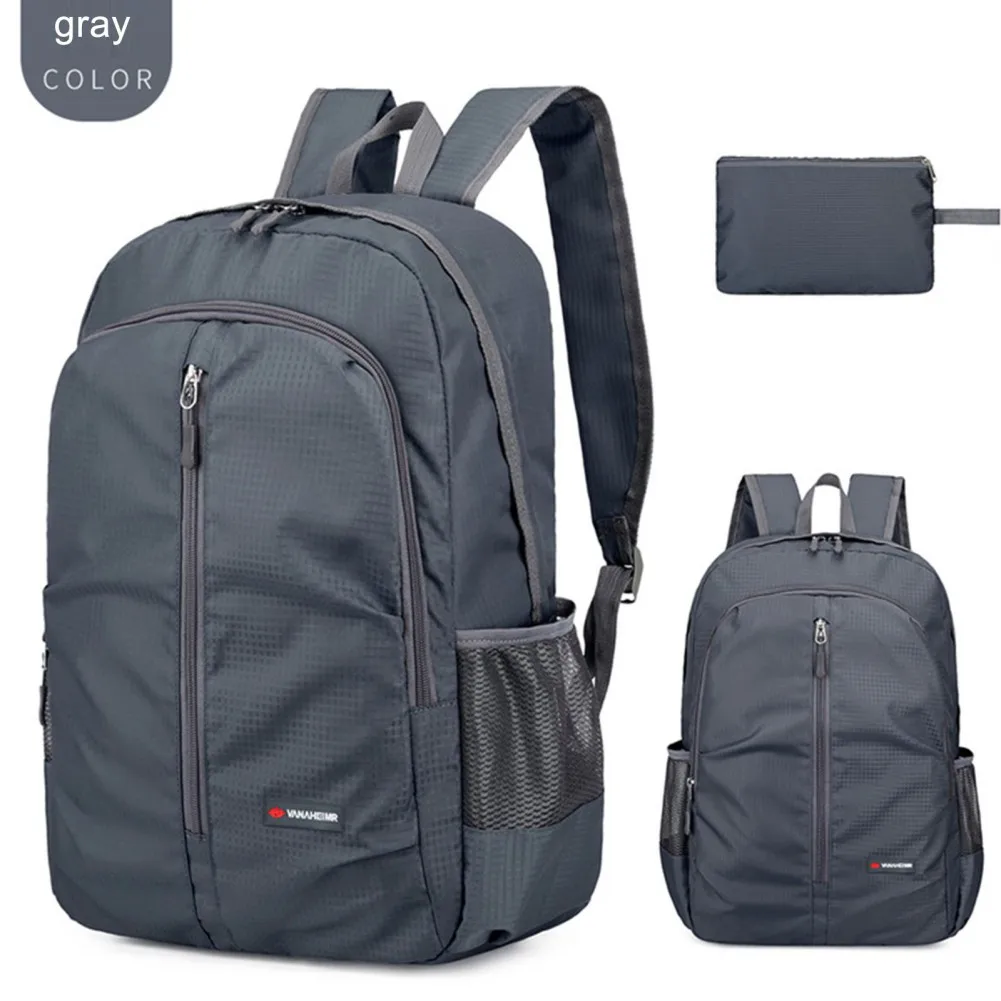 Mochila plegable ligera resistente, bolsillo trasero con cremallera - imagen 2