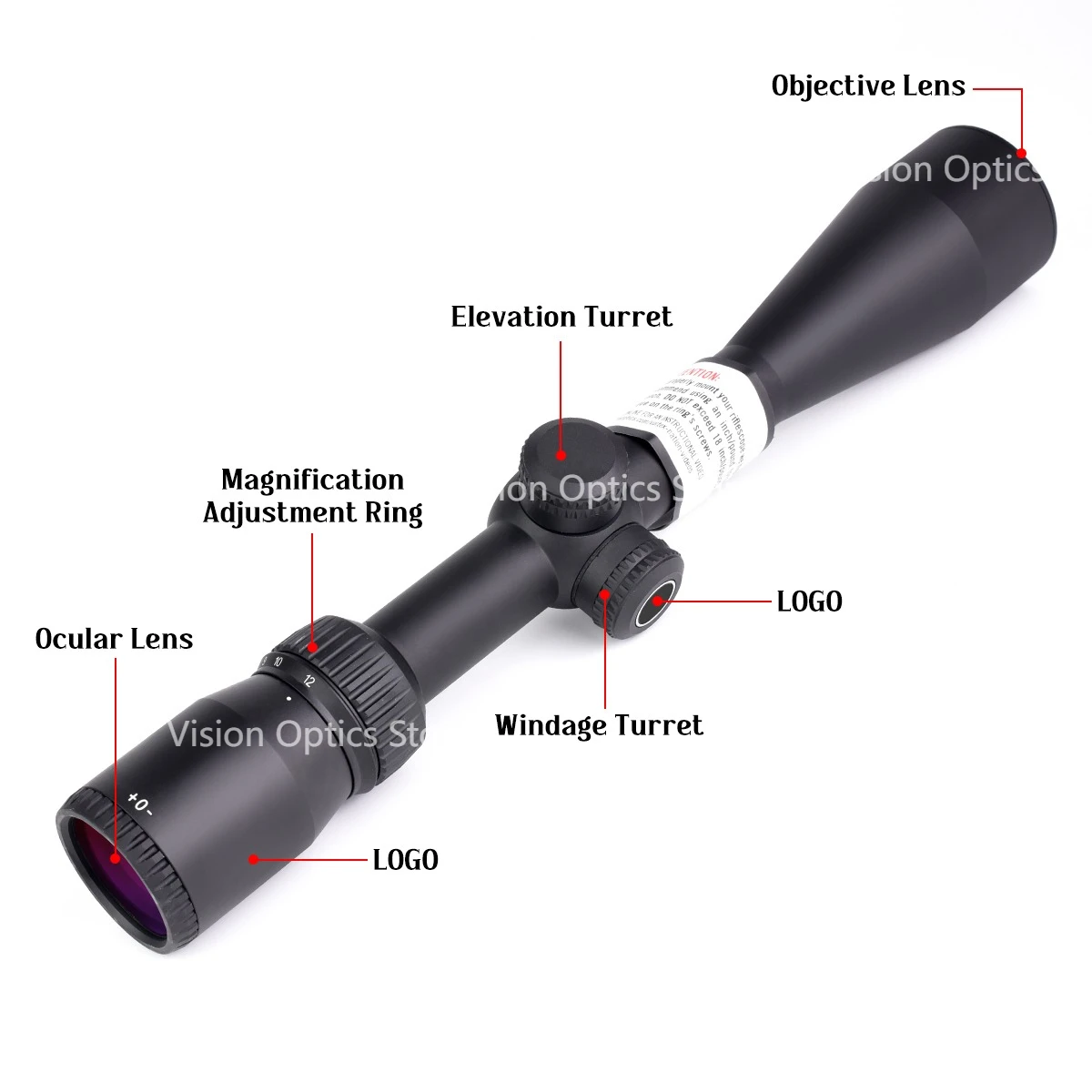 Mira telescópica Optics Tactical II BDC MOA con retícula cruzada - imagen 4