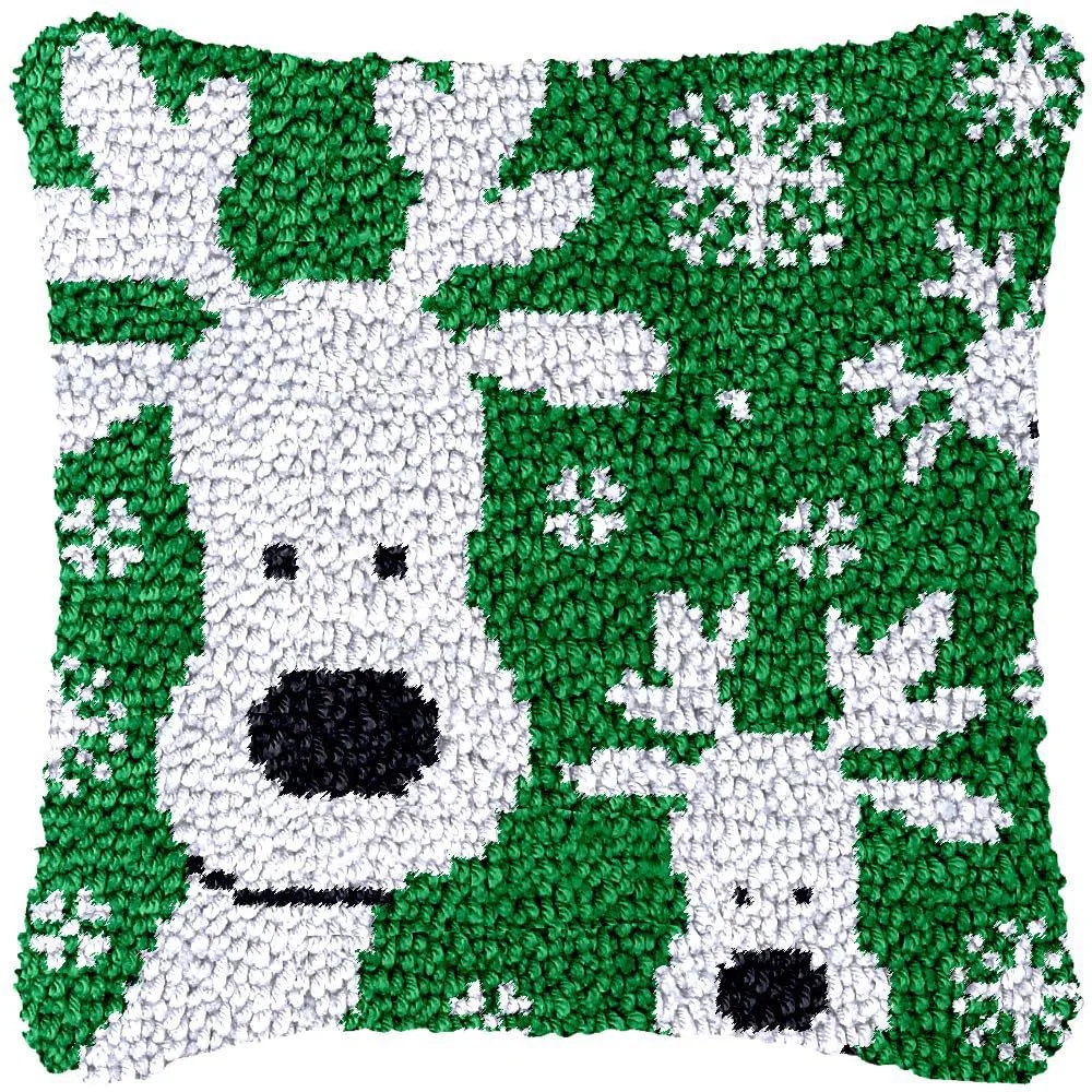 Kit bordado punch needle almohada navideña cartoon - imagen 2
