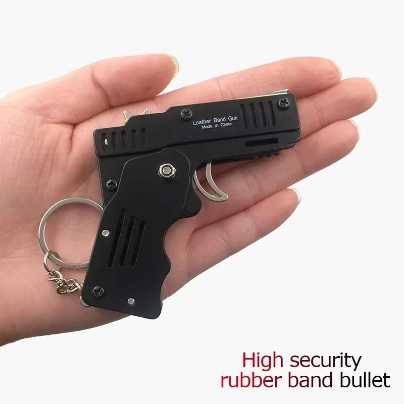 Mini llavero pistoleta de bandas elásticas – Plegable táctico training - imagen 5
