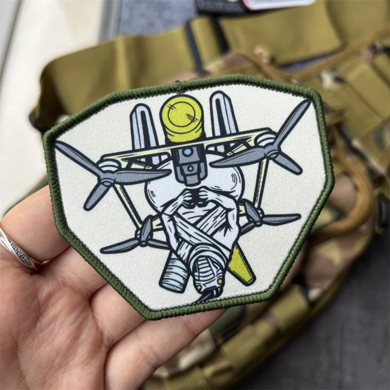 Parche táctico UAV con insignia moral gancho y bucle para ropa - imagen 2