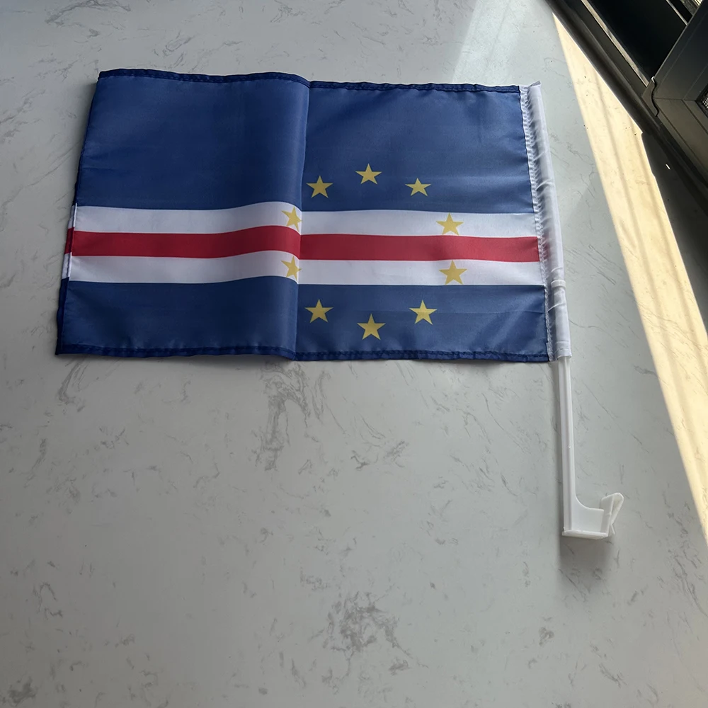 Bandera Cabo Verde de poliéster para ventana, ondeante - imagen 3