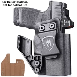 Funda Kydex IWB Hellcat con interior de cuero y mira punto rojo