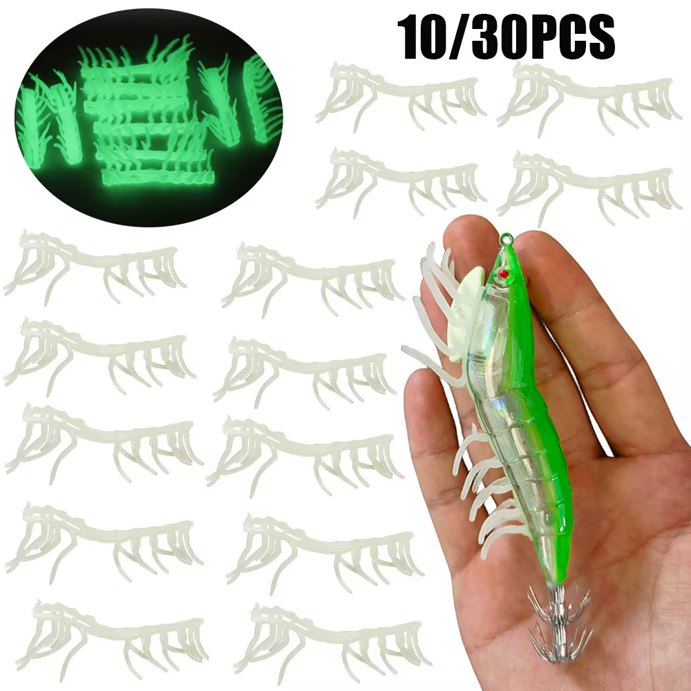 Señuelo de pesca cebo artificial camarón luminoso transparente blando - imagen 5