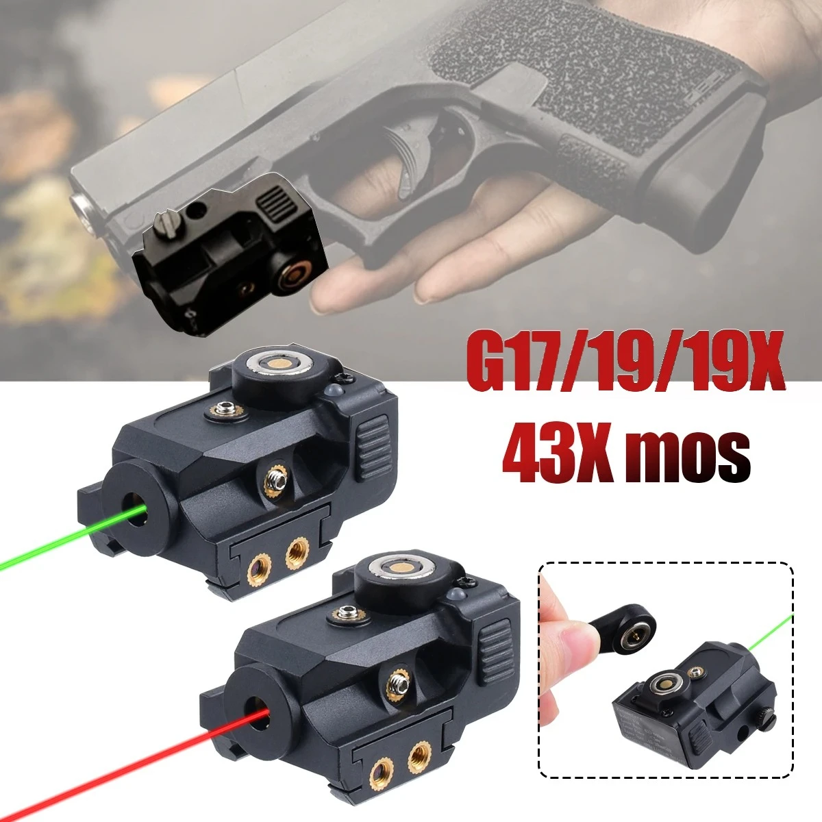 Láser rojo táctico magnético recargable para Glock 43x MOS pistola - imagen 5